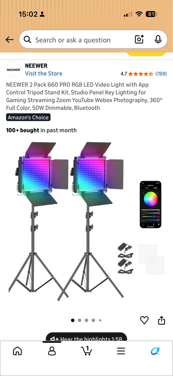 Neewer 2 Pack 660 PRO RGB LED Video Lights with Stands - photo 4