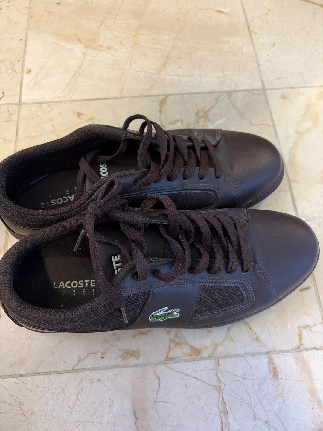 Lacoste Men's Brown Leather Sneakers