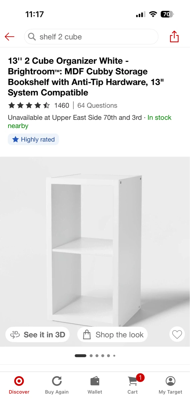 Brightroom 13" 2 Cube Organizer Bookshelf - photo 4