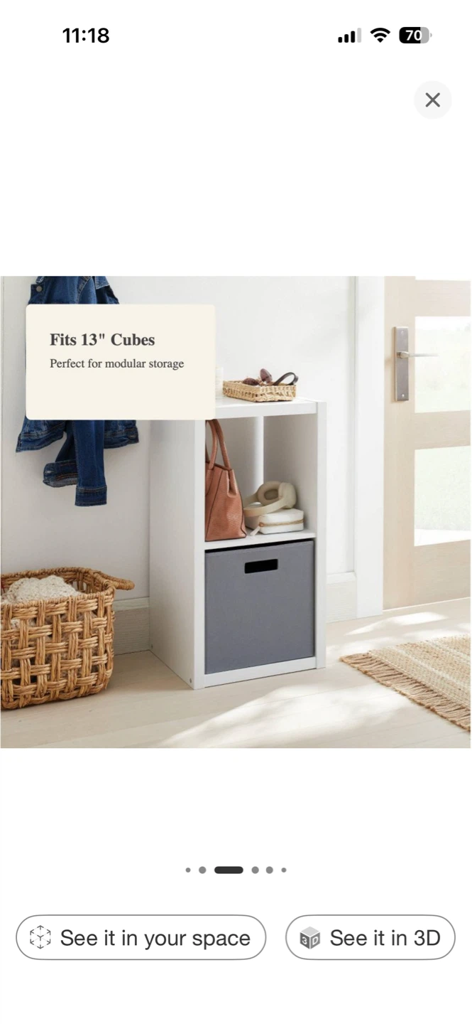 Brightroom 13" 2 Cube Organizer Bookshelf - photo 5