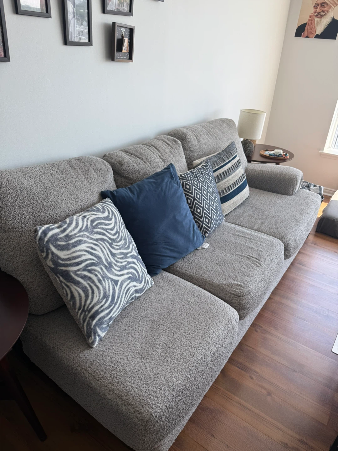 Grey Sofa with Decorative Pillows - photo 2