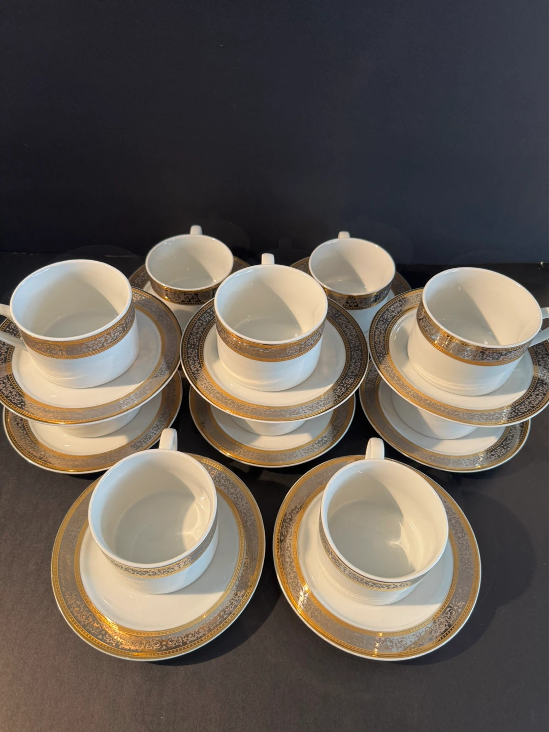 Set of 10 Coffee Cups and Saucers - photo 3