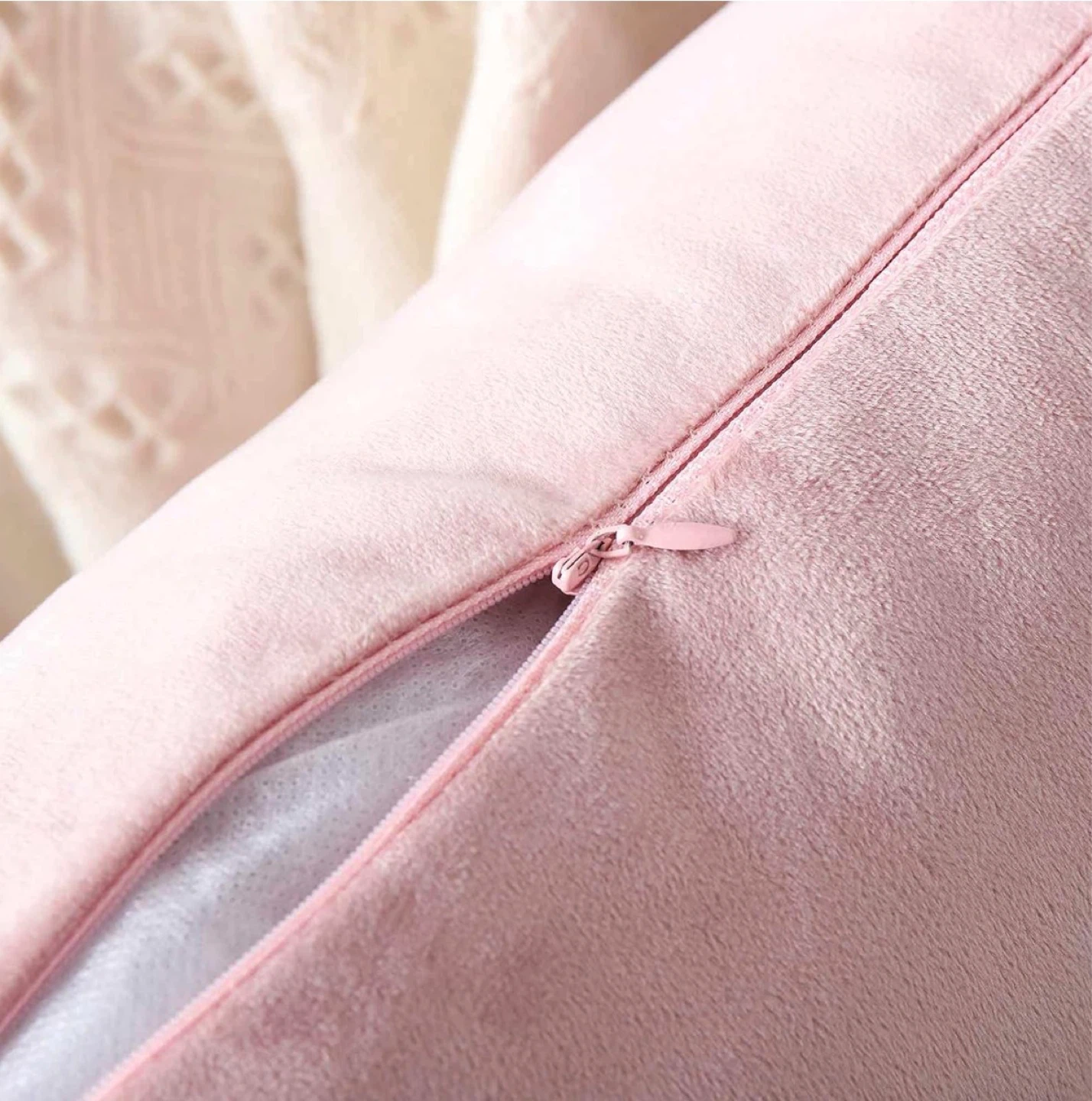 Pink Velvet Throw Pillow Cover with Gold Stripes - photo 5