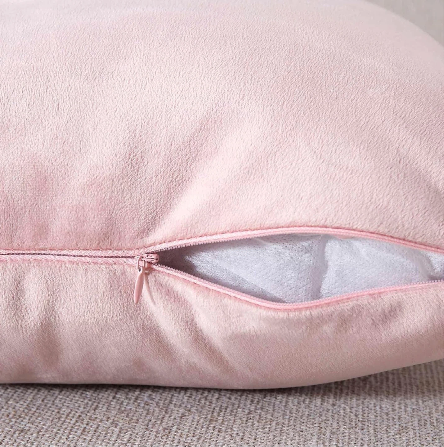 Pink Velvet Throw Pillow Cover with Gold Stripes - photo 4