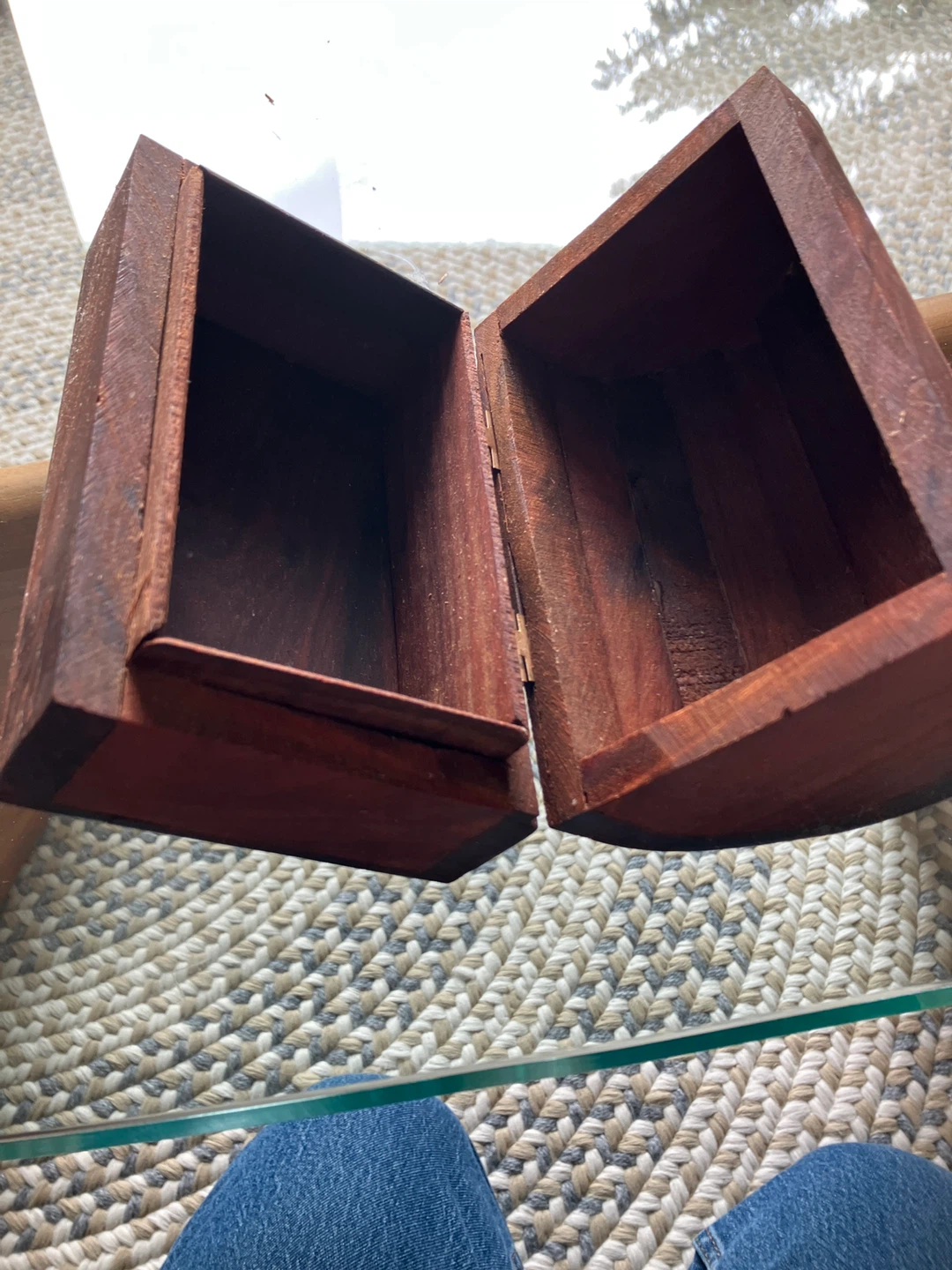 Wooden Carved Trinket Box with Skull and Crossbones - photo 4