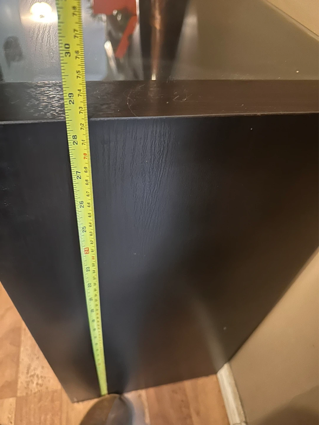 IKEA Dark Wood Console Table with Glass Top - photo 3