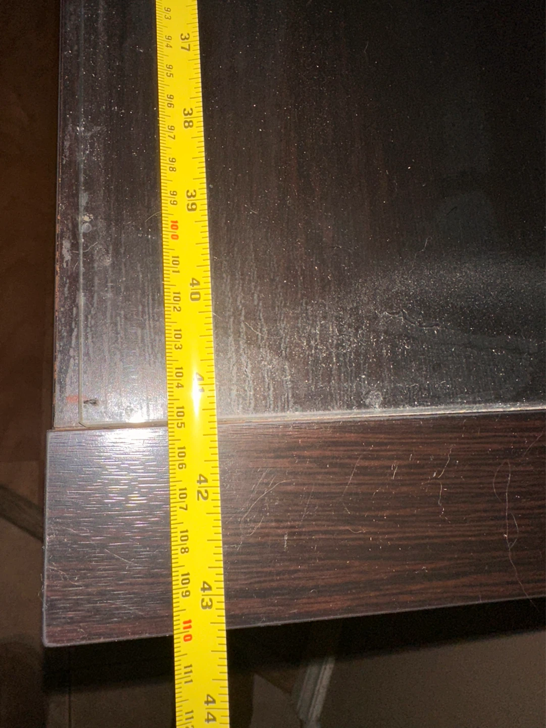 IKEA Dark Wood Console Table with Glass Top - photo 5