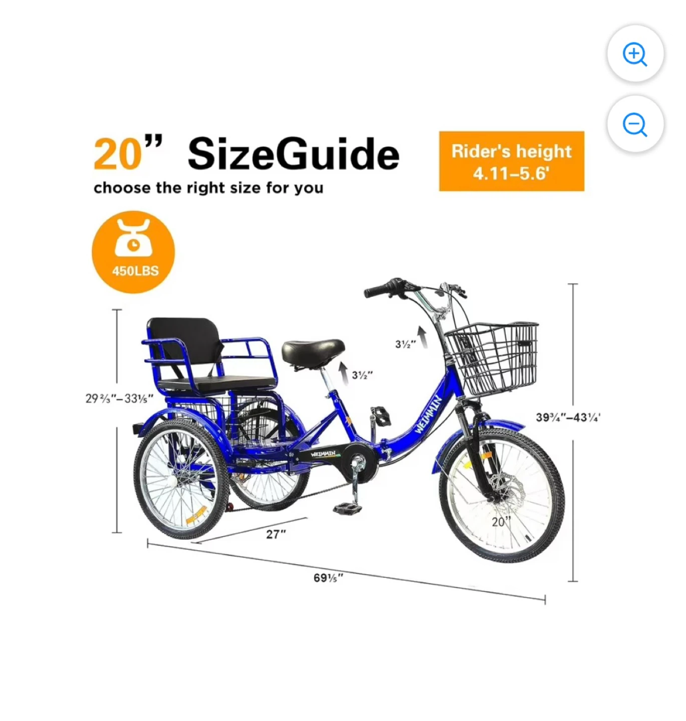 Blue Adult Tricycle with Basket - photo 4