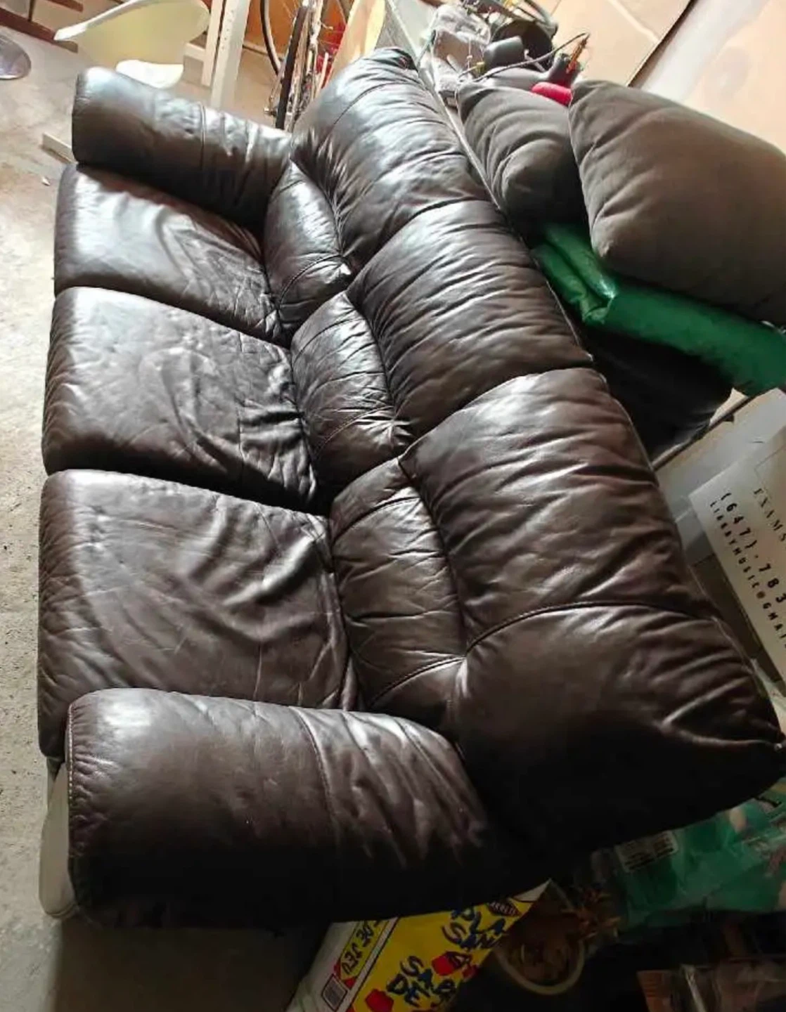 Brown Leather Sofa - photo 2