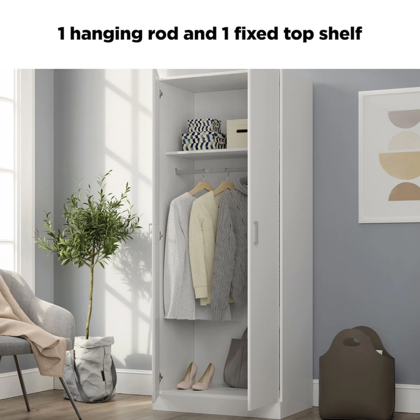 Sauder 2-Door Wardrobe/Armoire Clothes Storage Cabinet - photo 3
