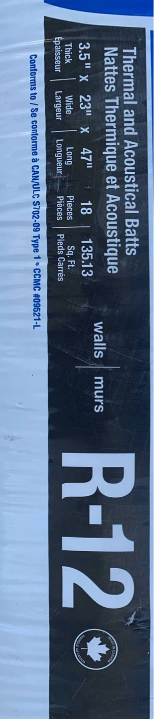 Fiber glass insulation r12 and r22 batts