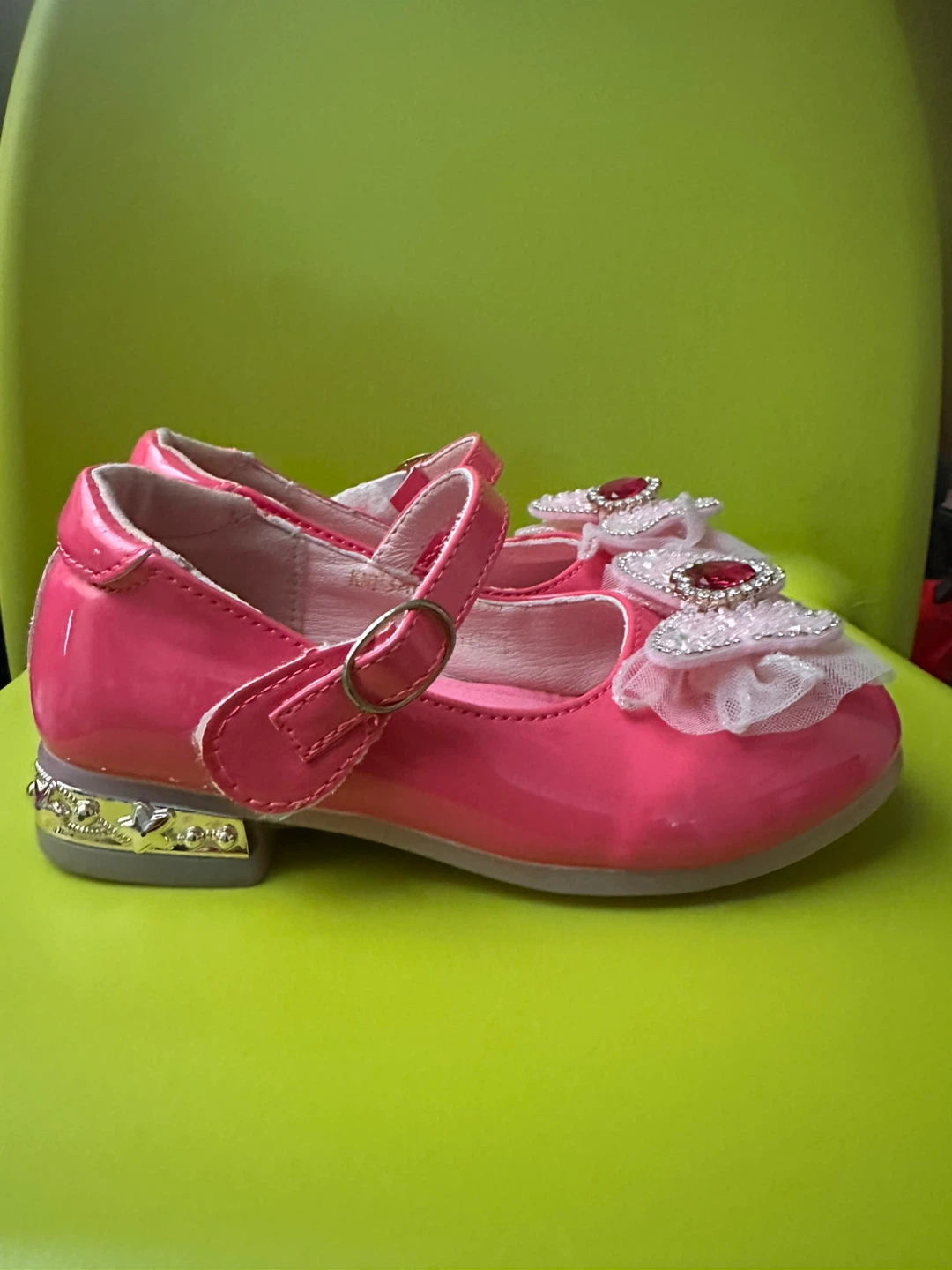 Kids Pink Patent Mary Jane Shoes size 11 - photo 4