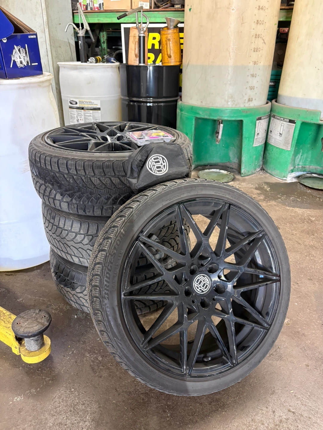 Set of 4 Bridgestone 19” Winter Tires with Rims - 225/40 R19