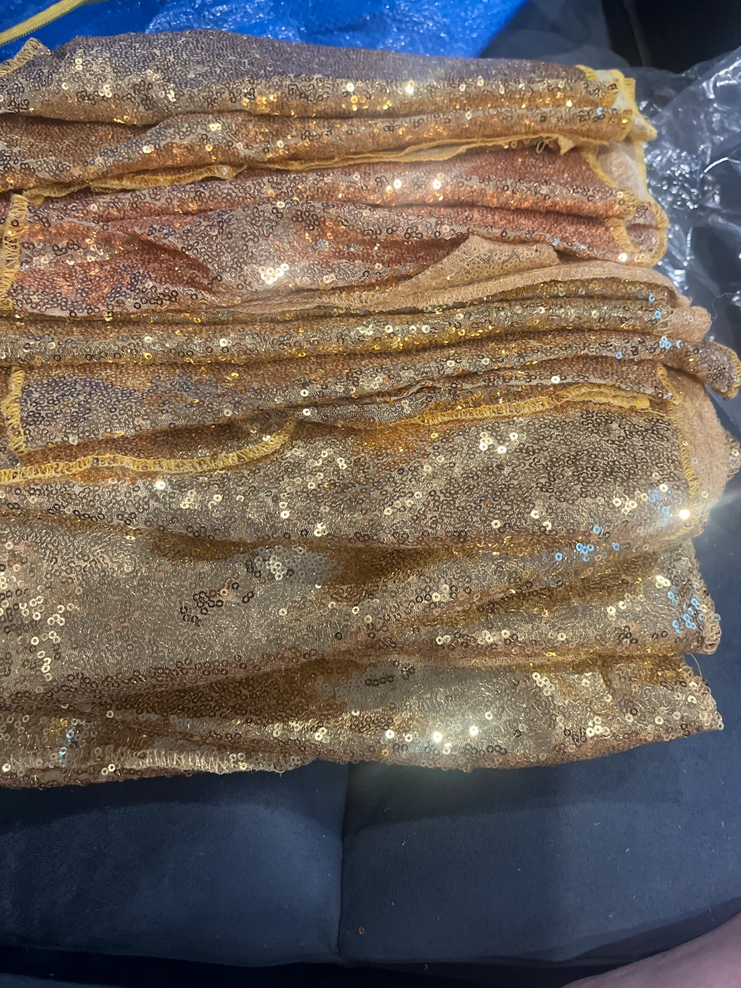 Gold Sequin Fabric table runner