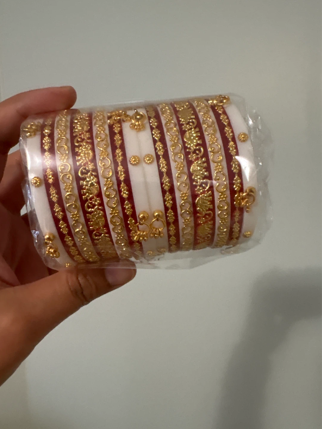 Wedding bangles - Wedding chura - Set of Red and White Bangles - photo 2