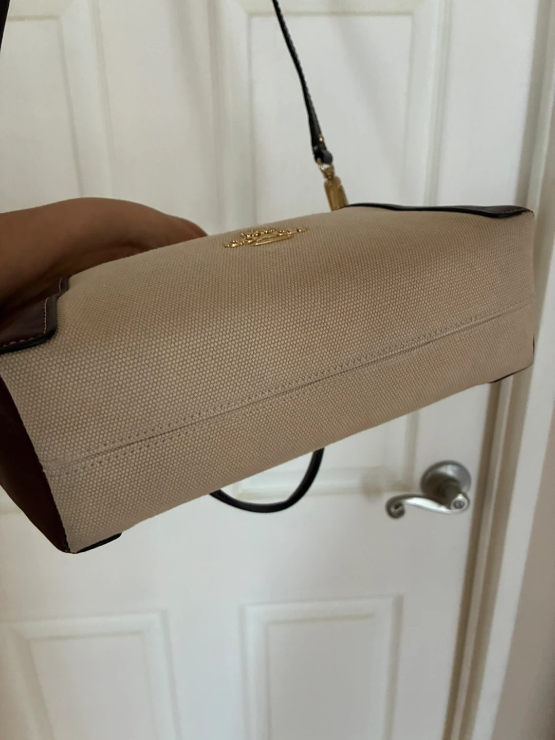Coach Brown and Tan Canvas Leather crossbody Bag - photo 4