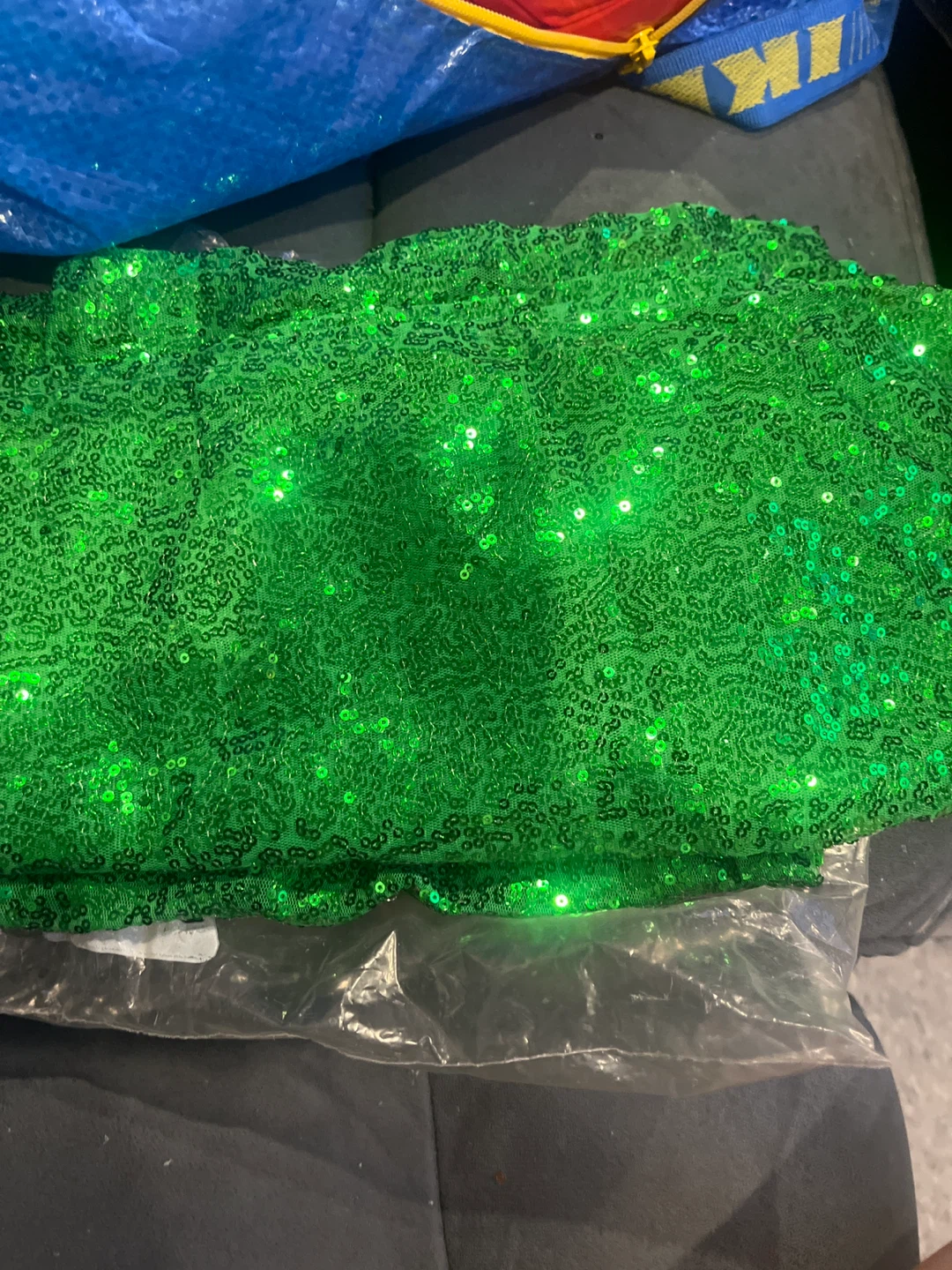 Green Sequin Fabric table runner