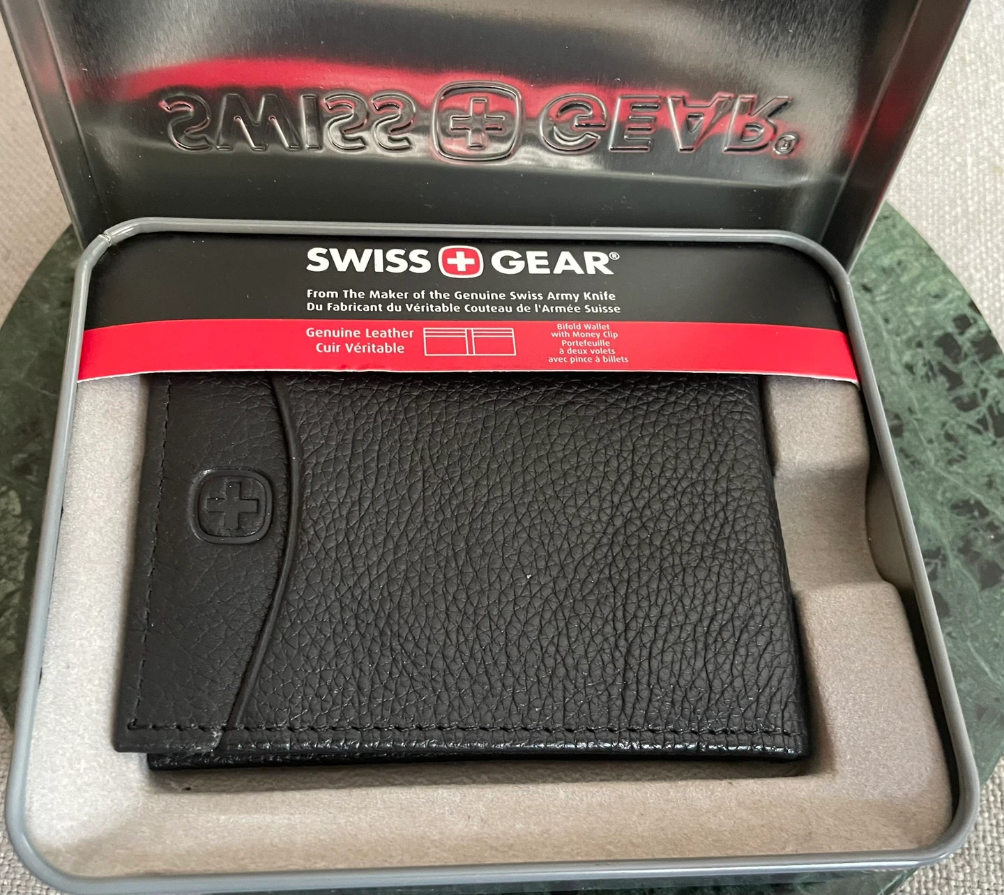 Swiss Gear 2 Black Genuine Leather Bifold Wallet with Money Clip - photo 2