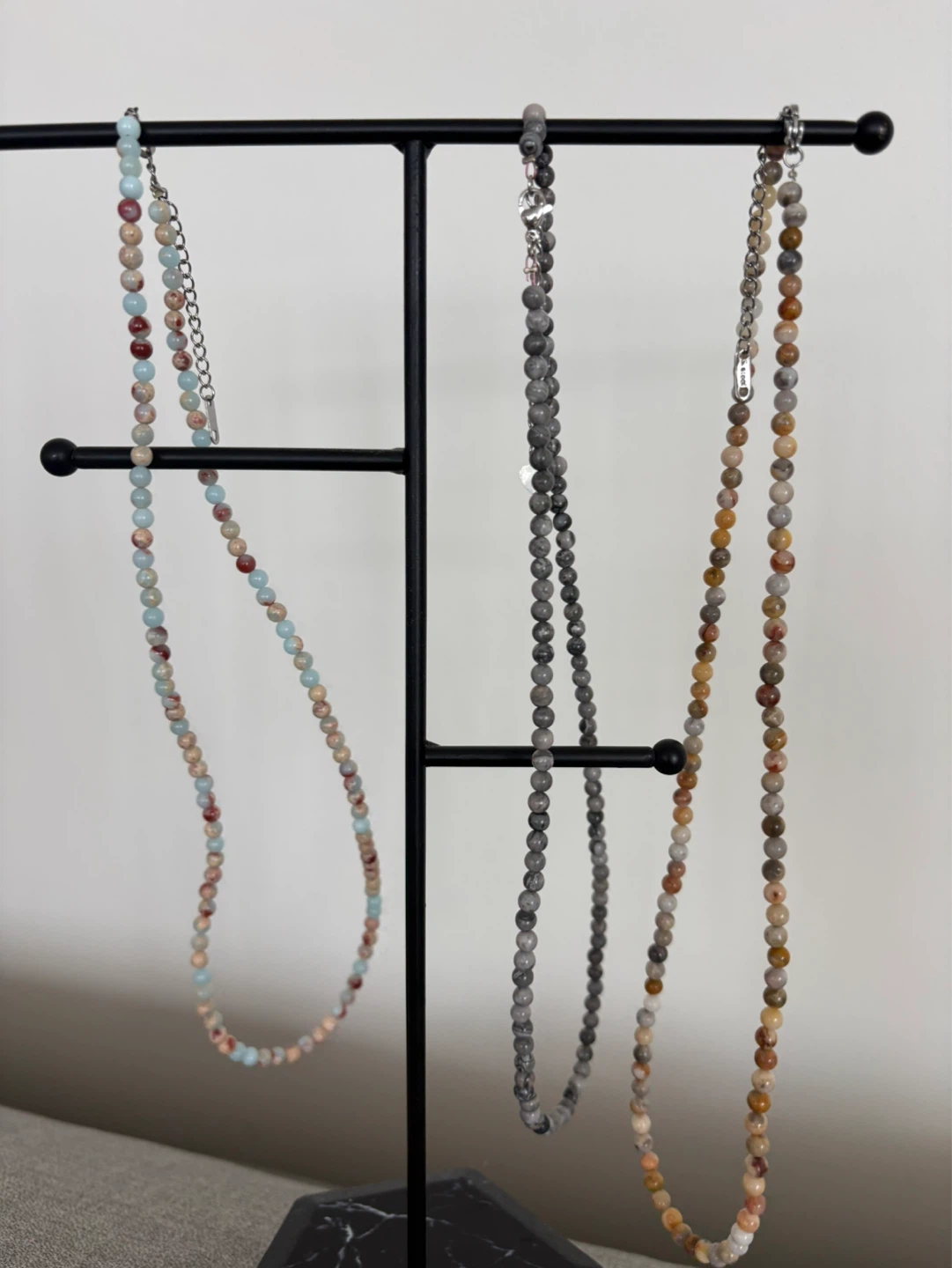 Natural gemstone Beaded Necklaces (3)