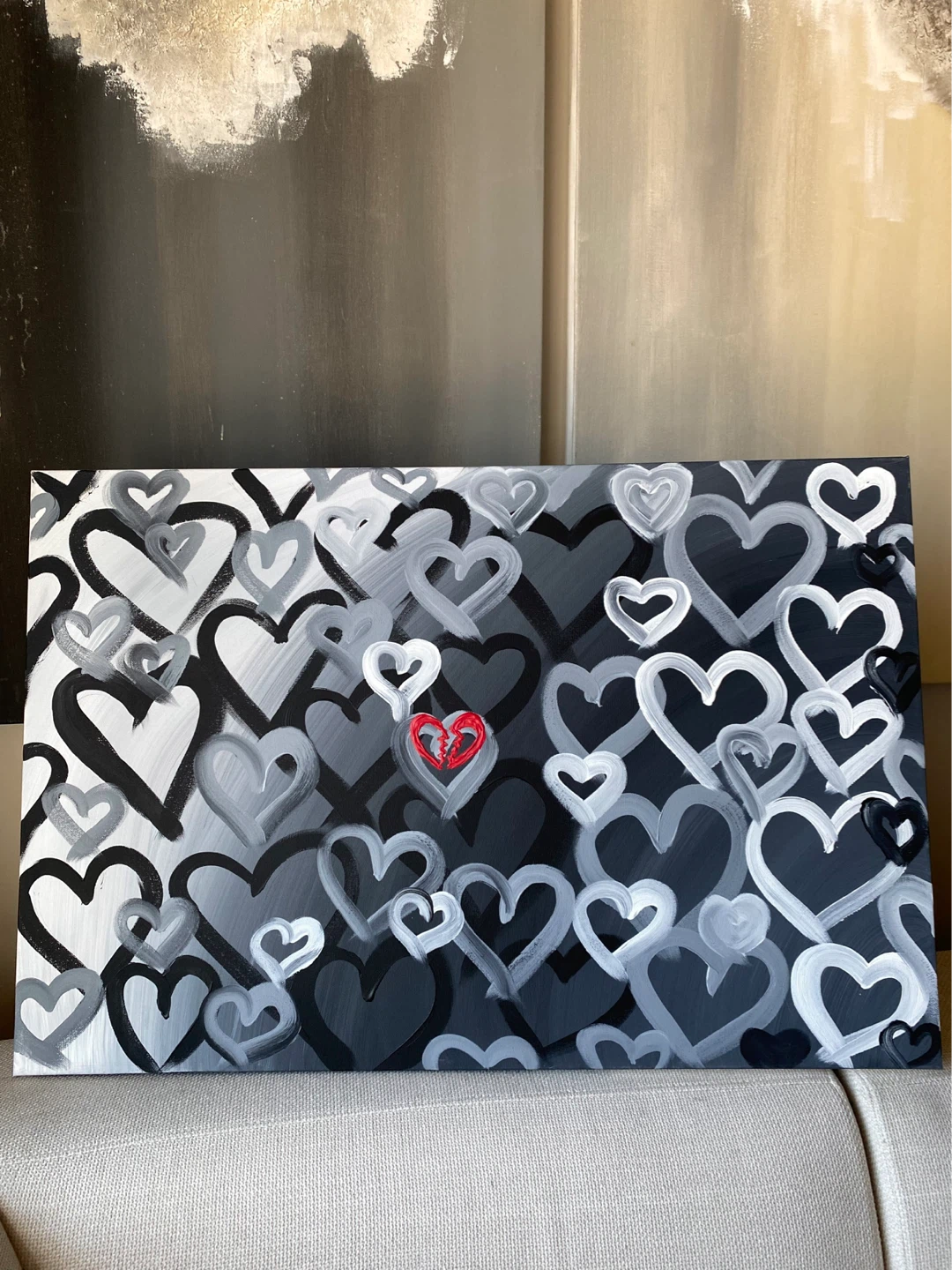 Large Original Hear canvas painting - photo 3
