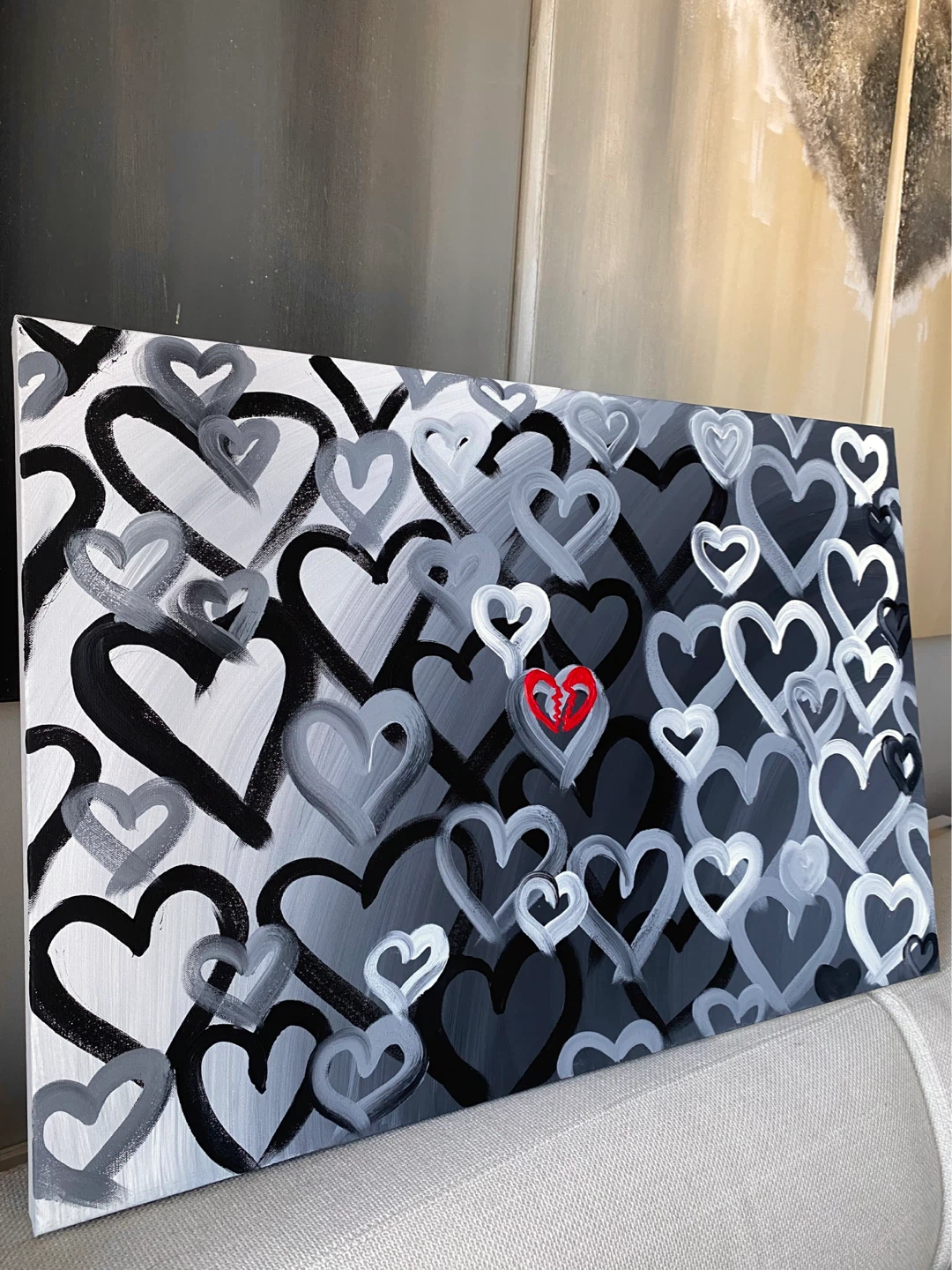 Large Original Hear canvas painting - photo 2