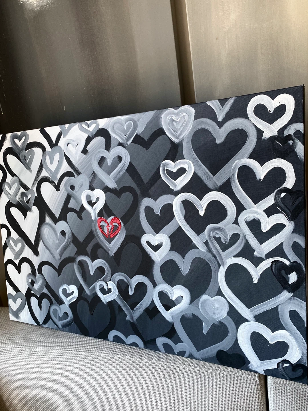 Large Original Hear canvas painting