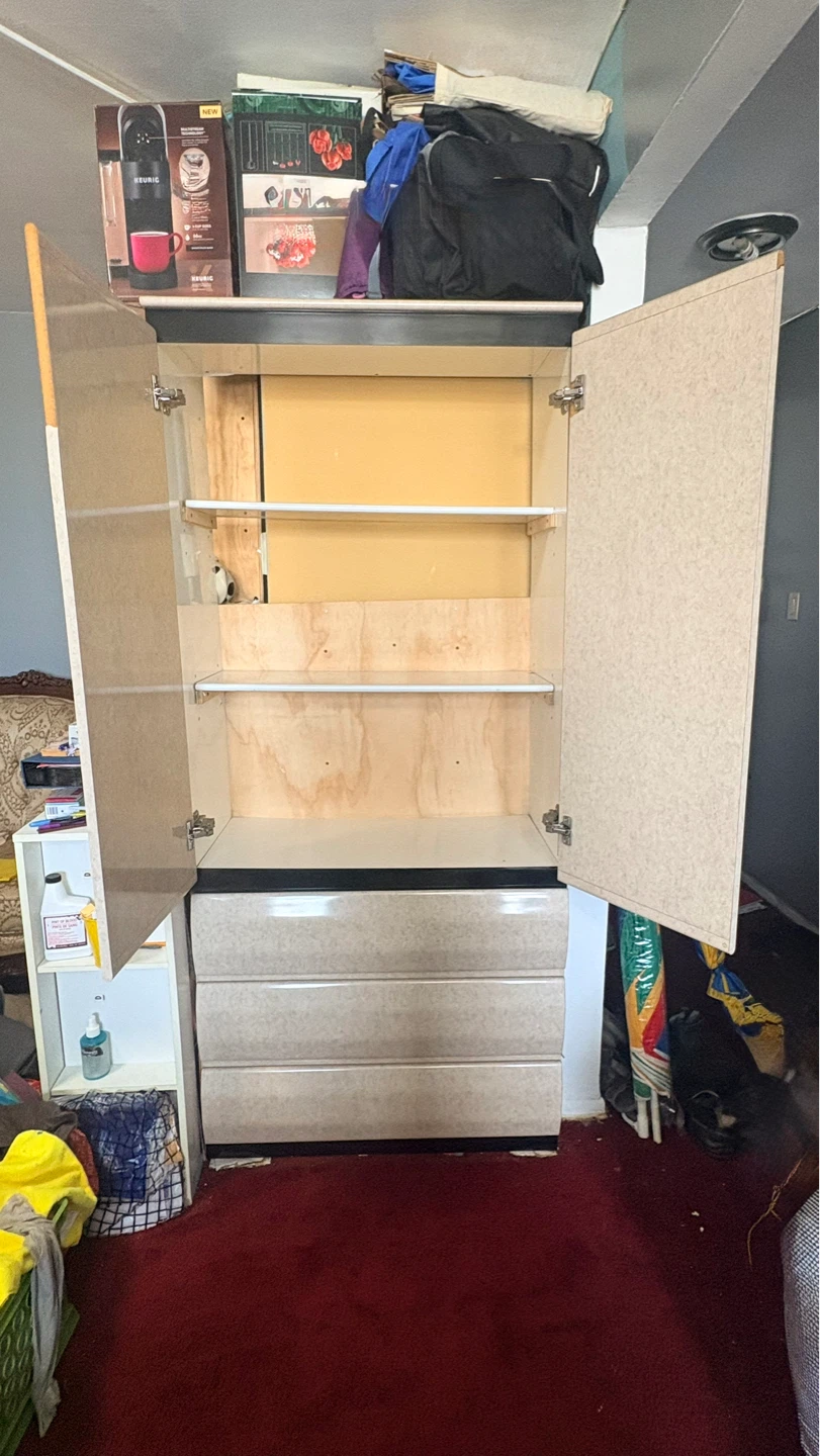 Tall Wardrobe Armoire with Drawers - photo 2