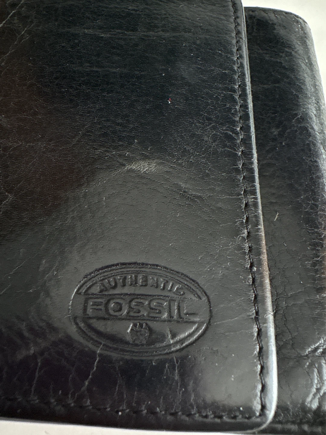 Black Genuine Leather Trifold Wallet