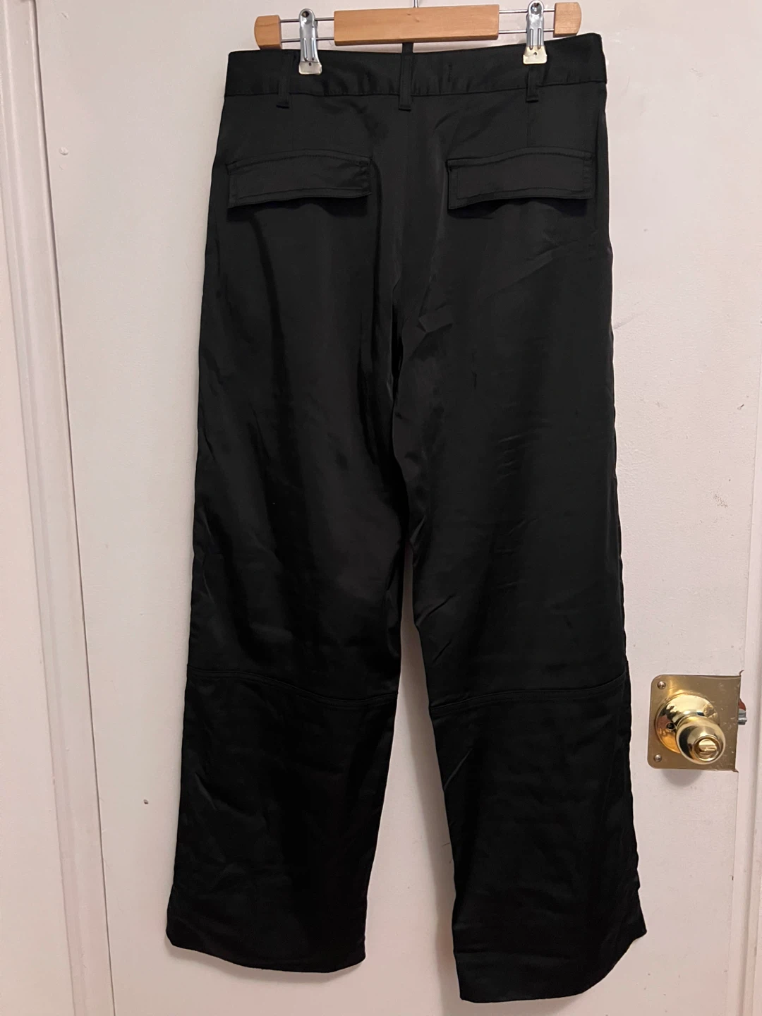 ZARA Black Satin Cargo Pants Size XS - photo 5