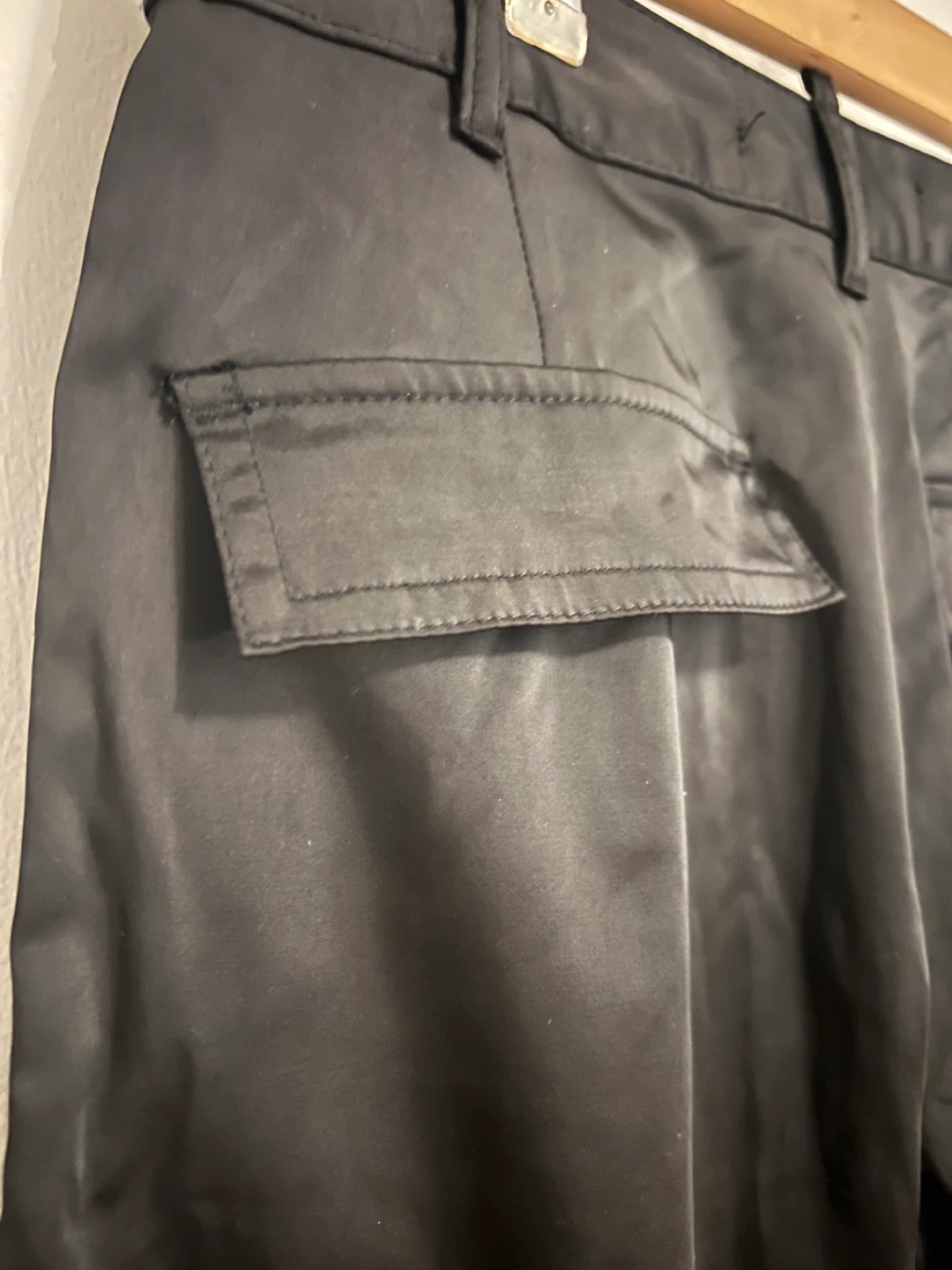 ZARA Black Satin Cargo Pants Size XS - photo 3