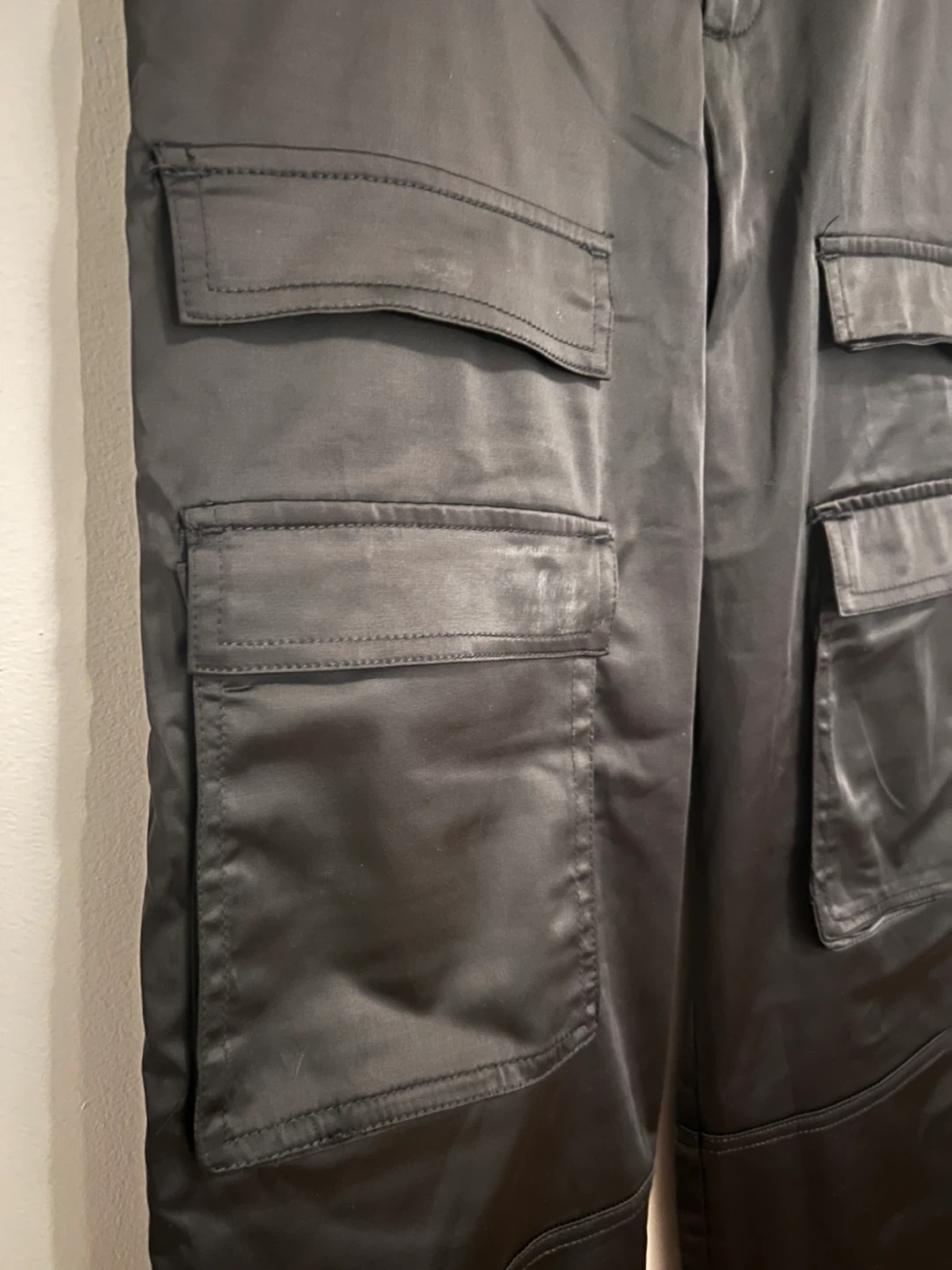 ZARA Black Satin Cargo Pants Size XS - photo 4