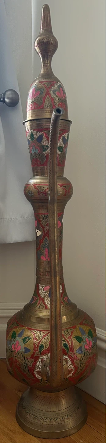 Vintage Decorative Brass Pitcher with Enamel from Iran - photo 3