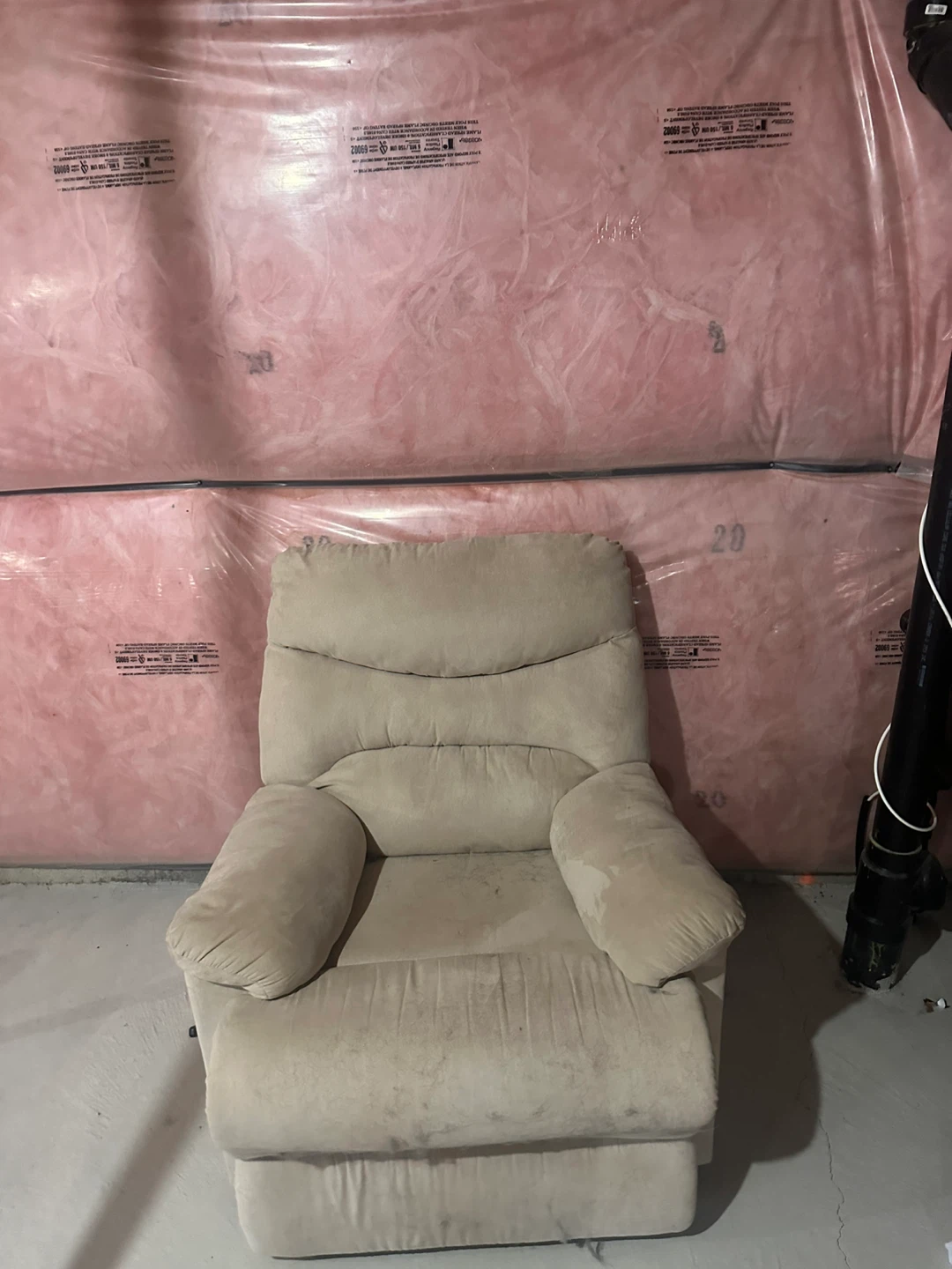 Tan microfibre recliner chair