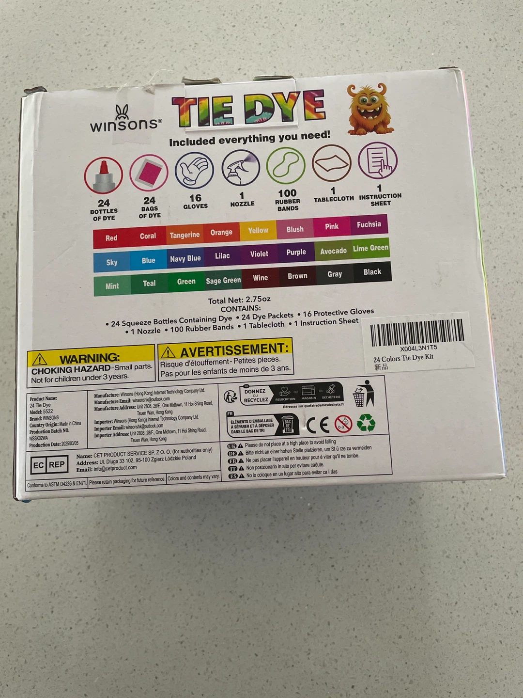 Winsons Tie Dye Kit - 24 Colors, 167 Pieces - photo 2