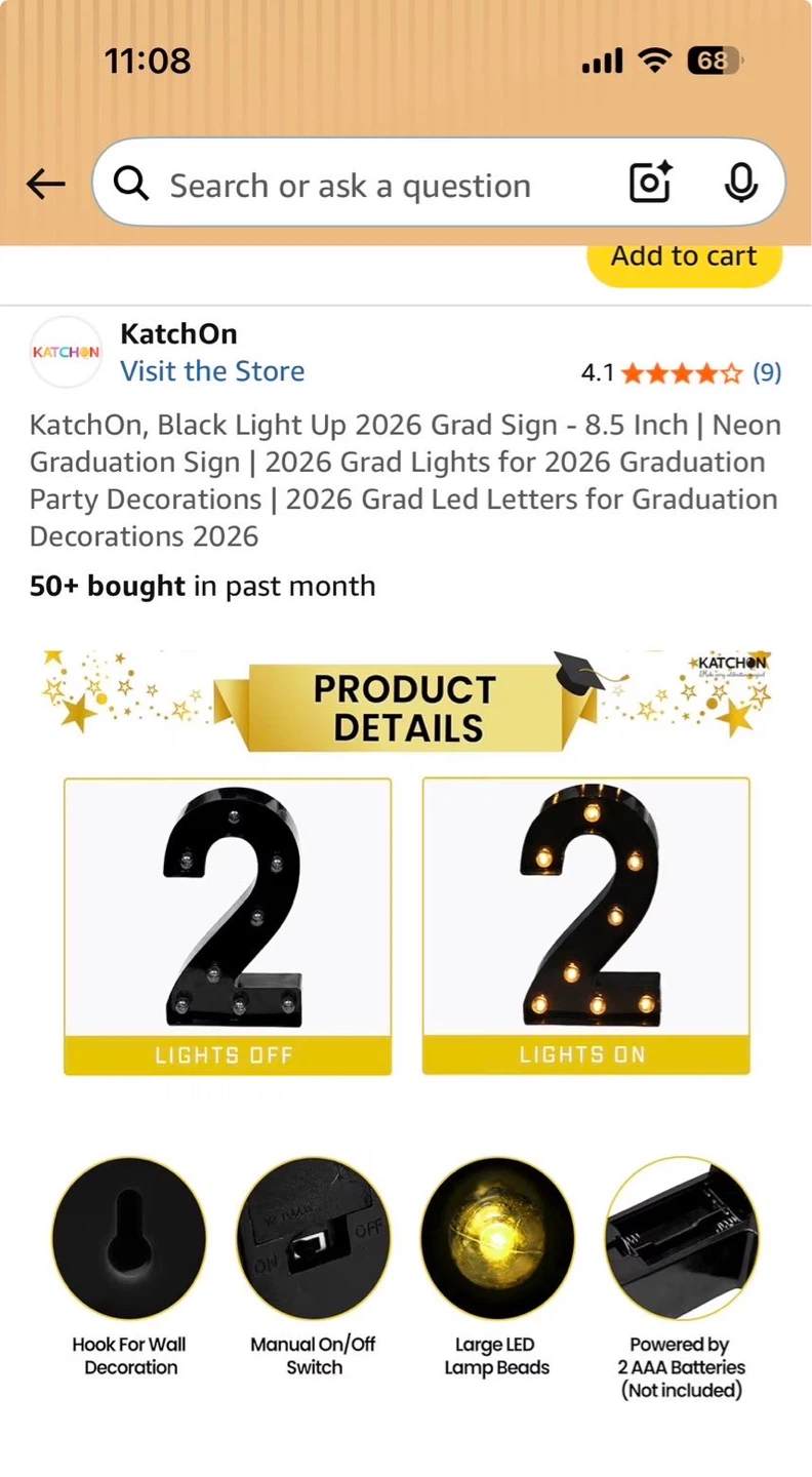 Light Up GRAD 2026 Marquee Sign - photo 3