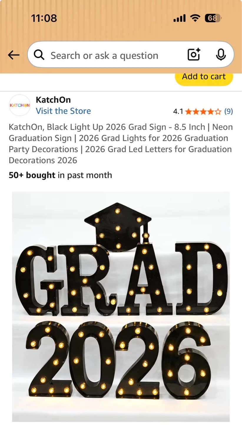 Light Up GRAD 2026 Marquee Sign - photo 2