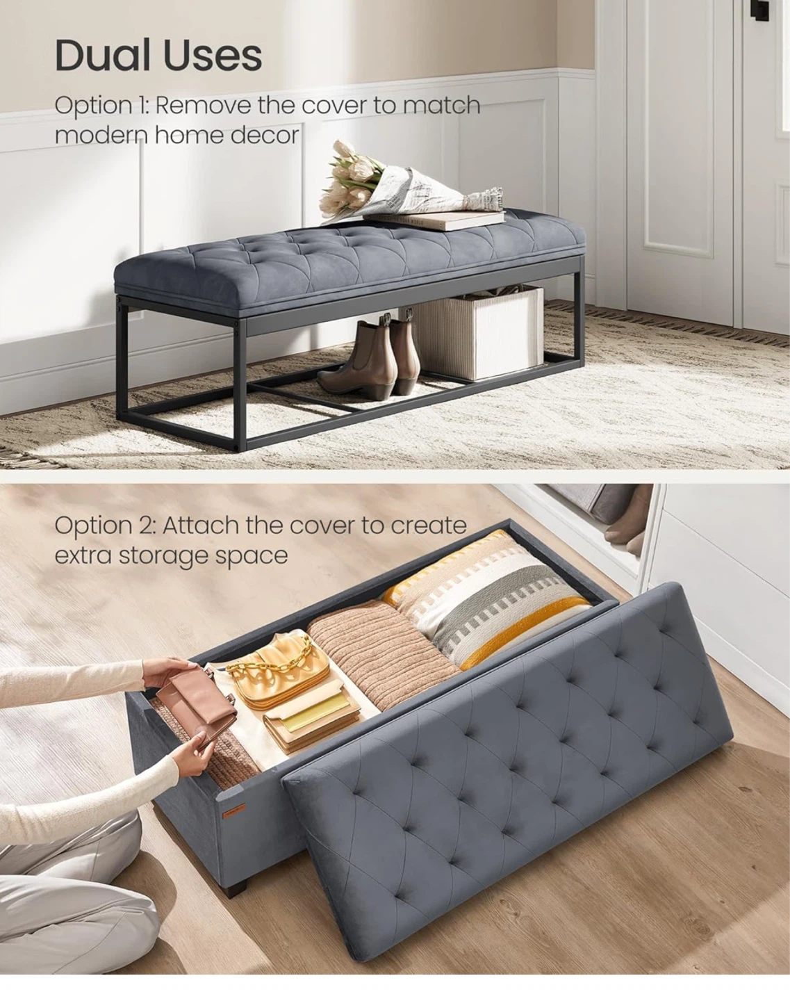 Tufted Storage Ottoman Bench - photo 2