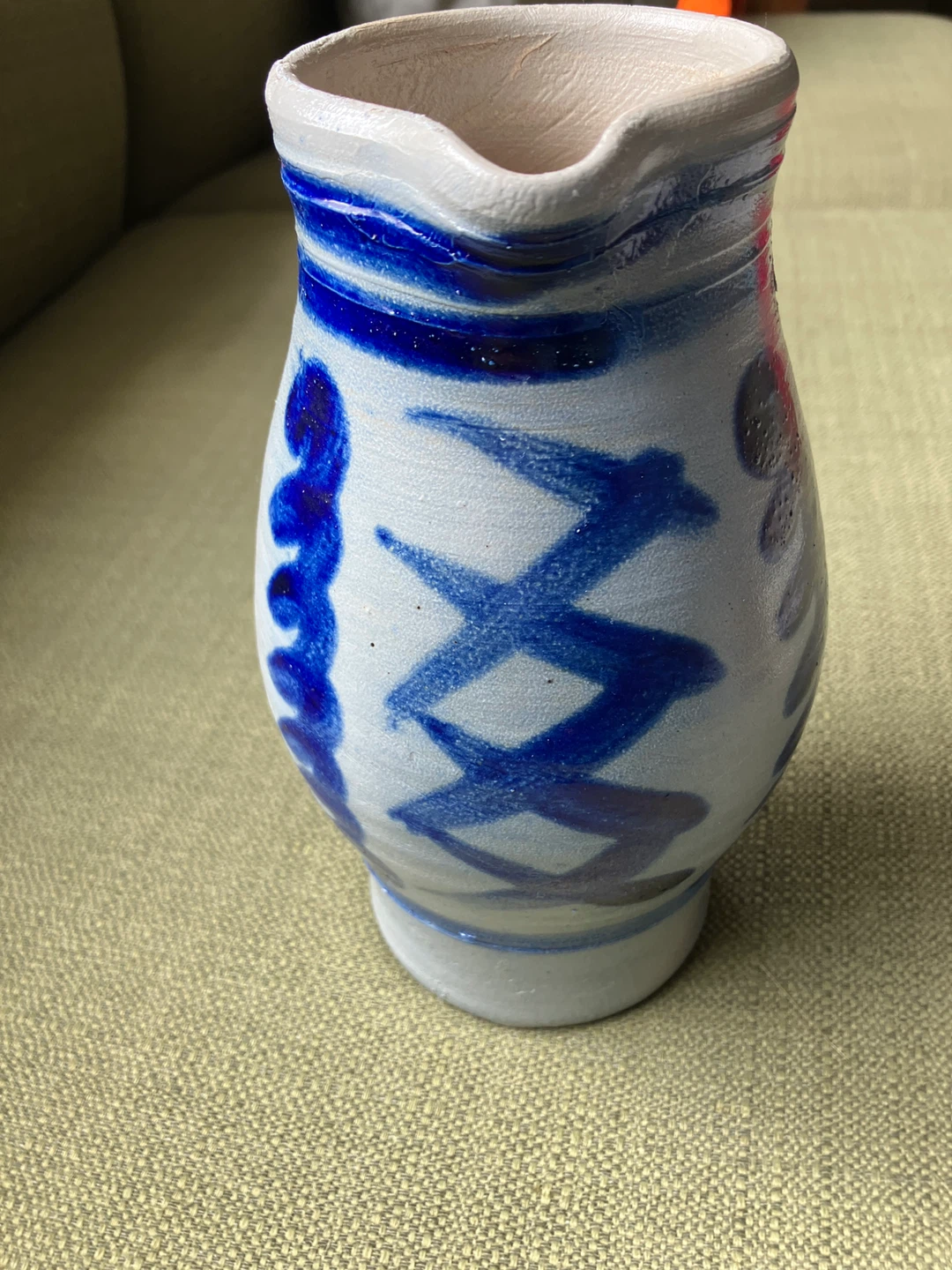 Ceramic Pitcher with Blue Design - photo 3