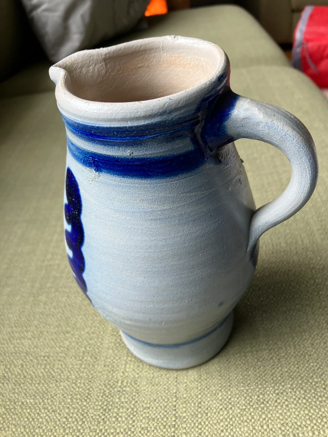 Ceramic Pitcher with Blue Design