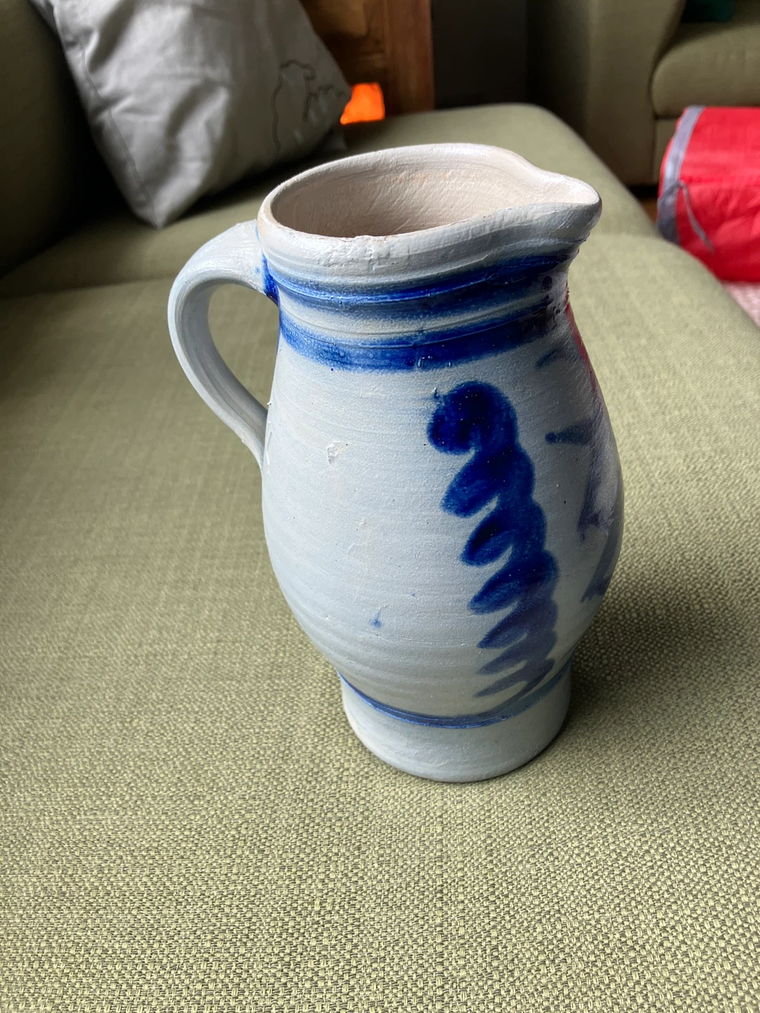 Ceramic Pitcher with Blue Design - photo 2