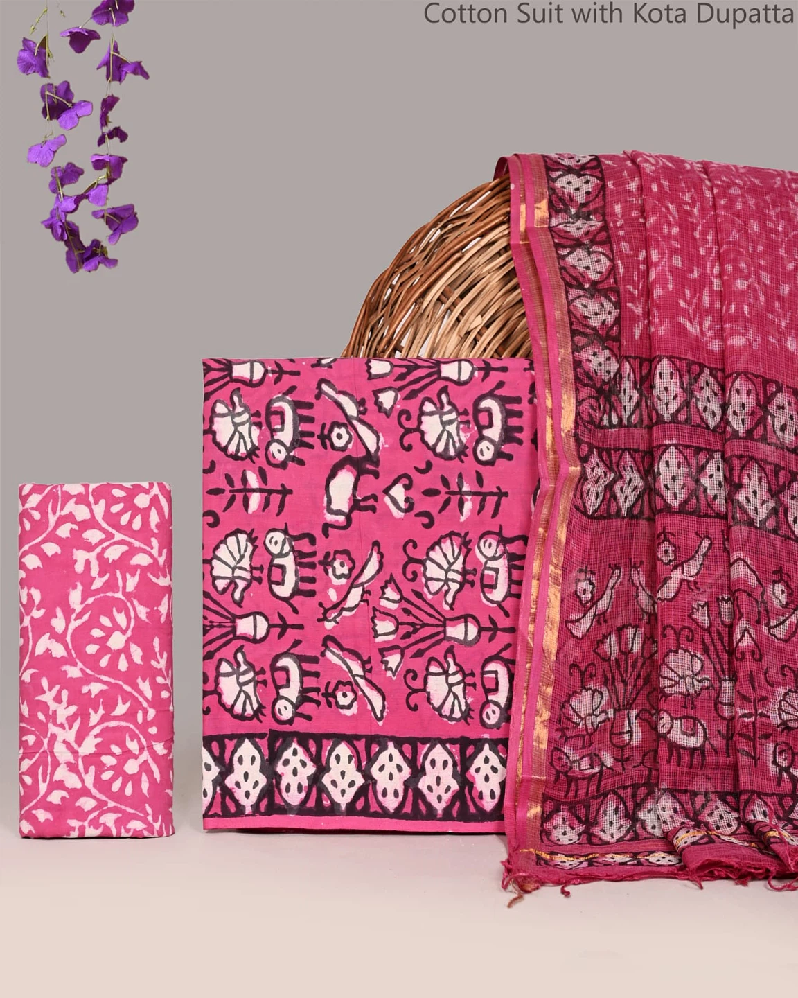 Cotton Suit with Kota Dupatta - photo 2