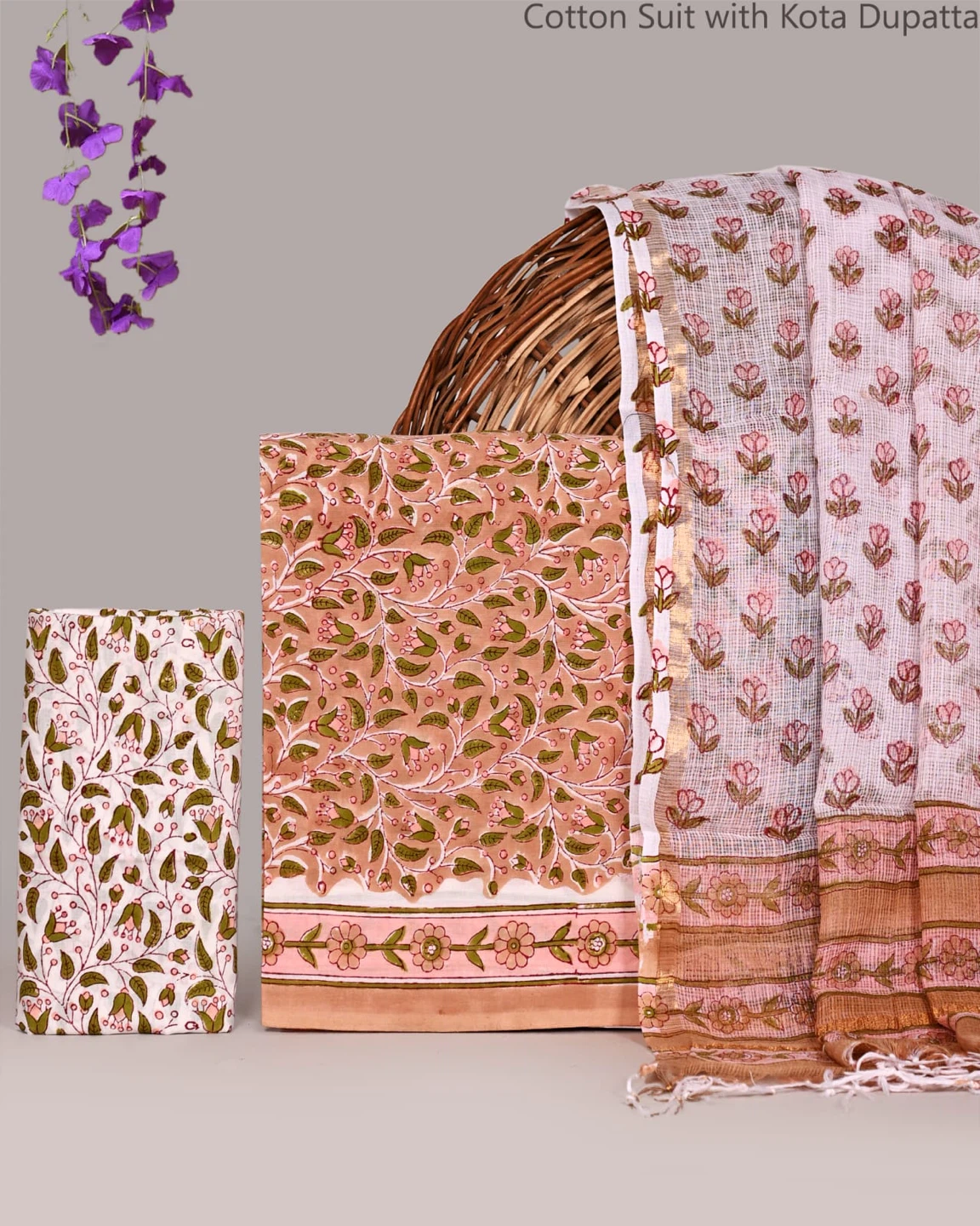 Cotton Suit with Kota Dupatta - photo 3