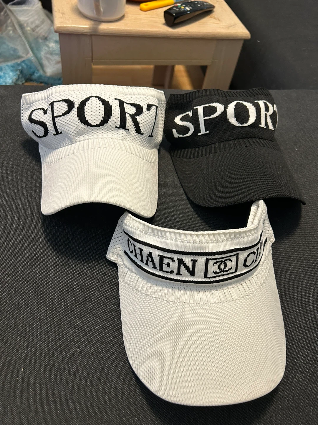 Sport Visor Hats - White and Black
