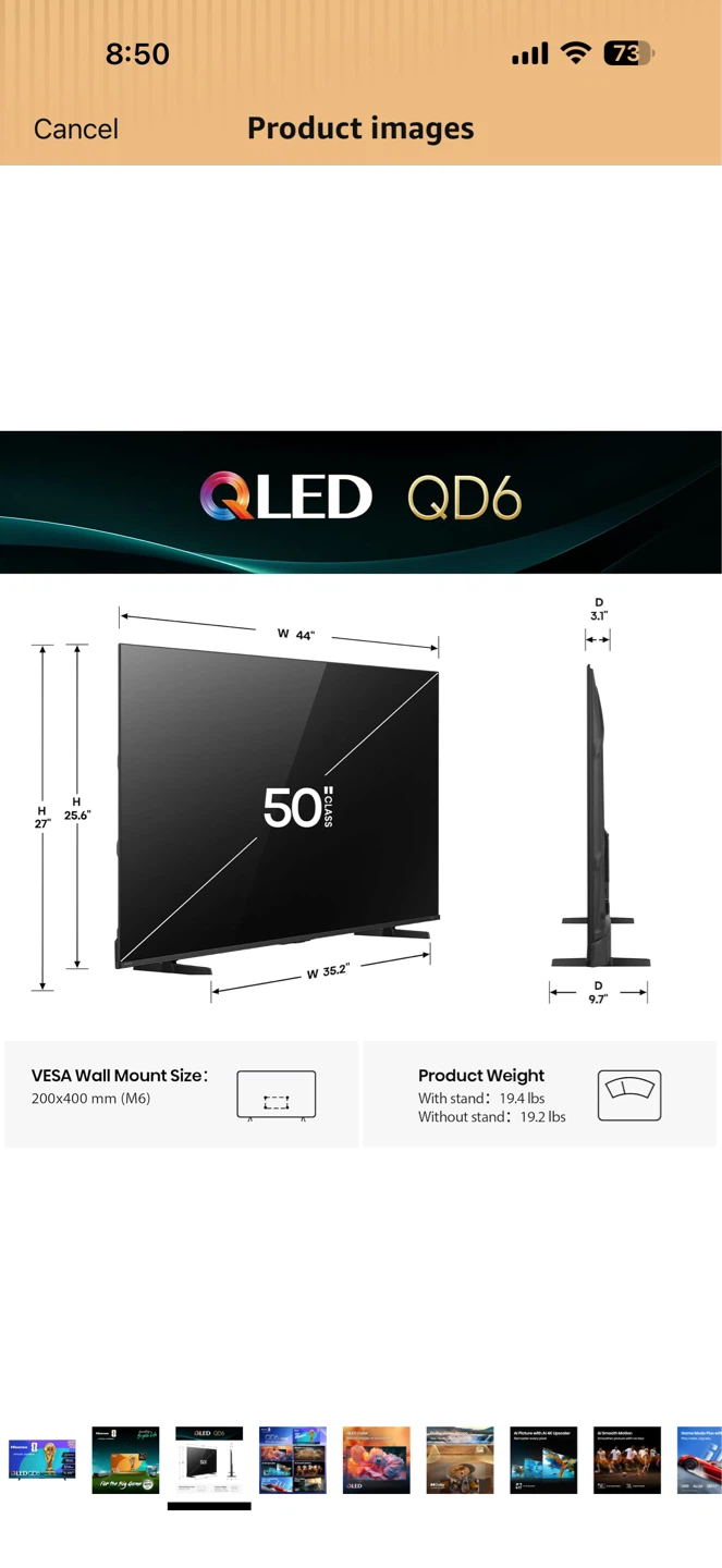50" QLED QD6 Smart TV