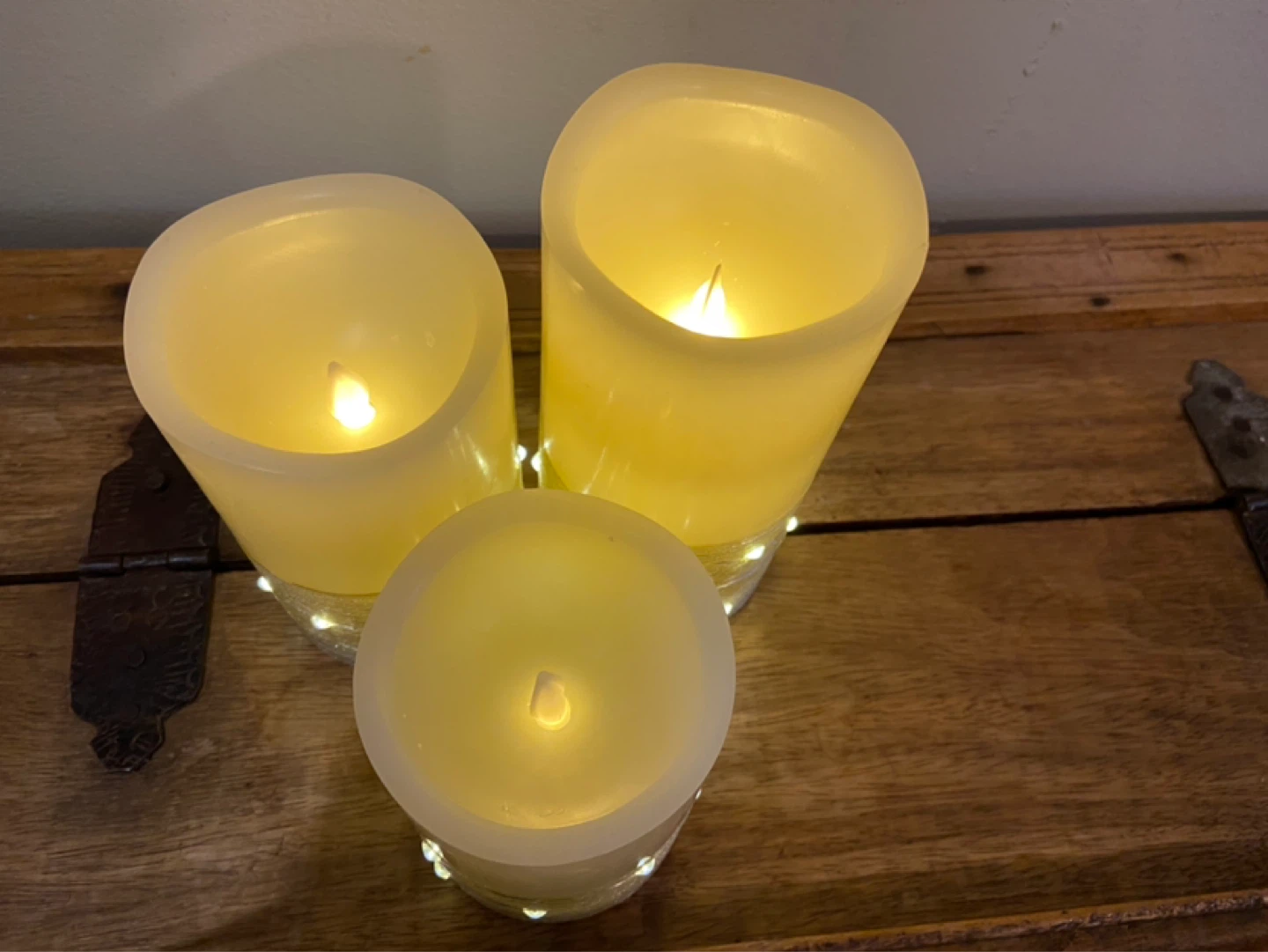 New Flickering Flameless Wax Candles Embedded String Lights - photo 2