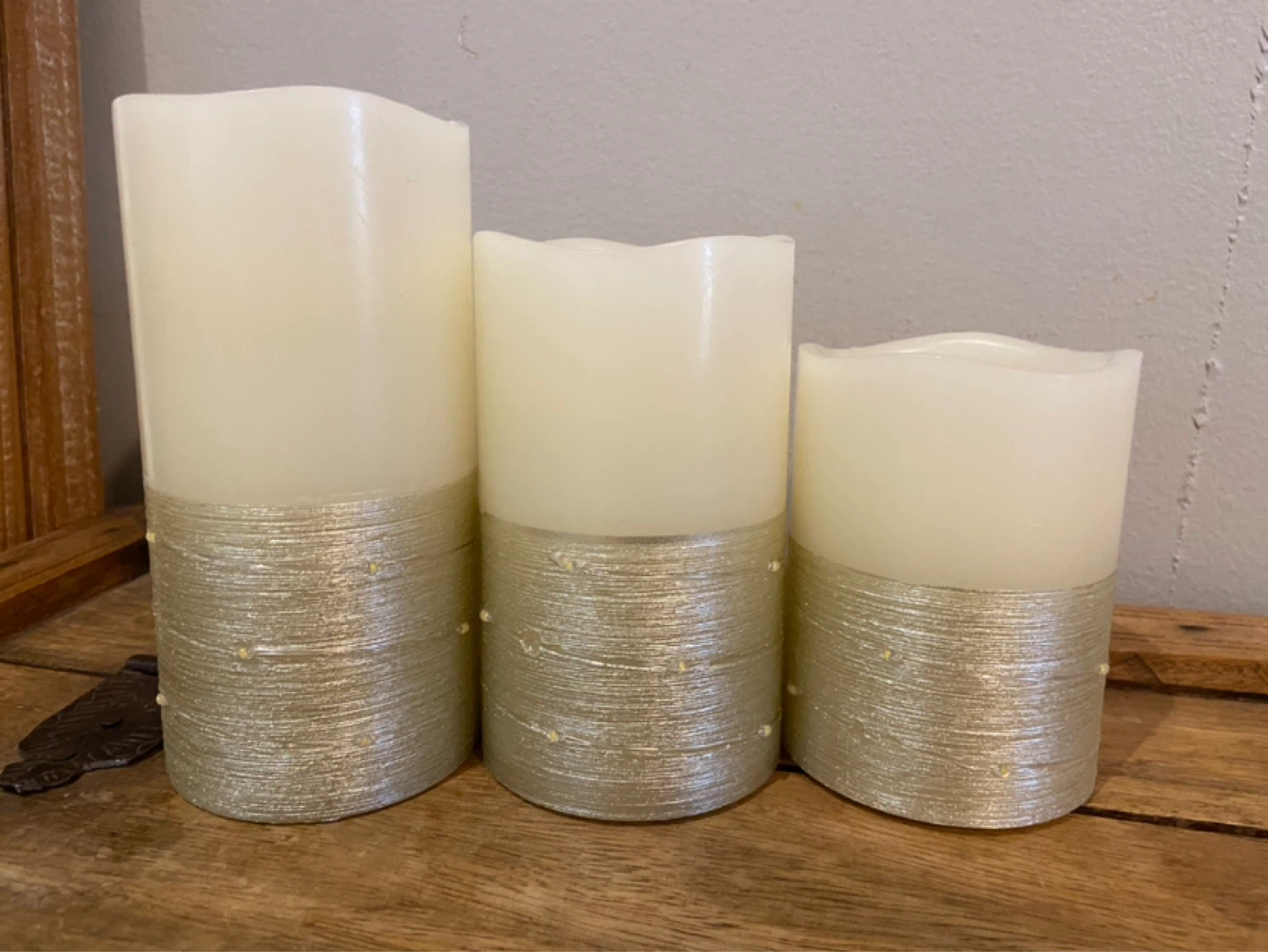 New Flickering Flameless Wax Candles Embedded String Lights - photo 3