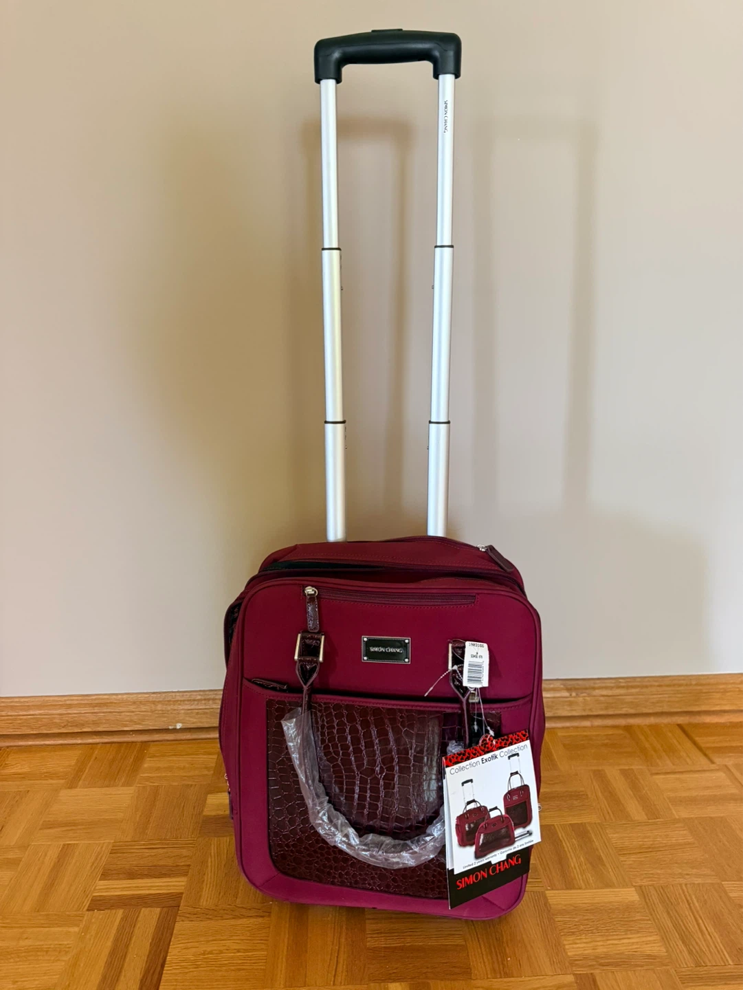 SIMON CHANG Rolling Suitcase - brand new mint hi Red - photo 5