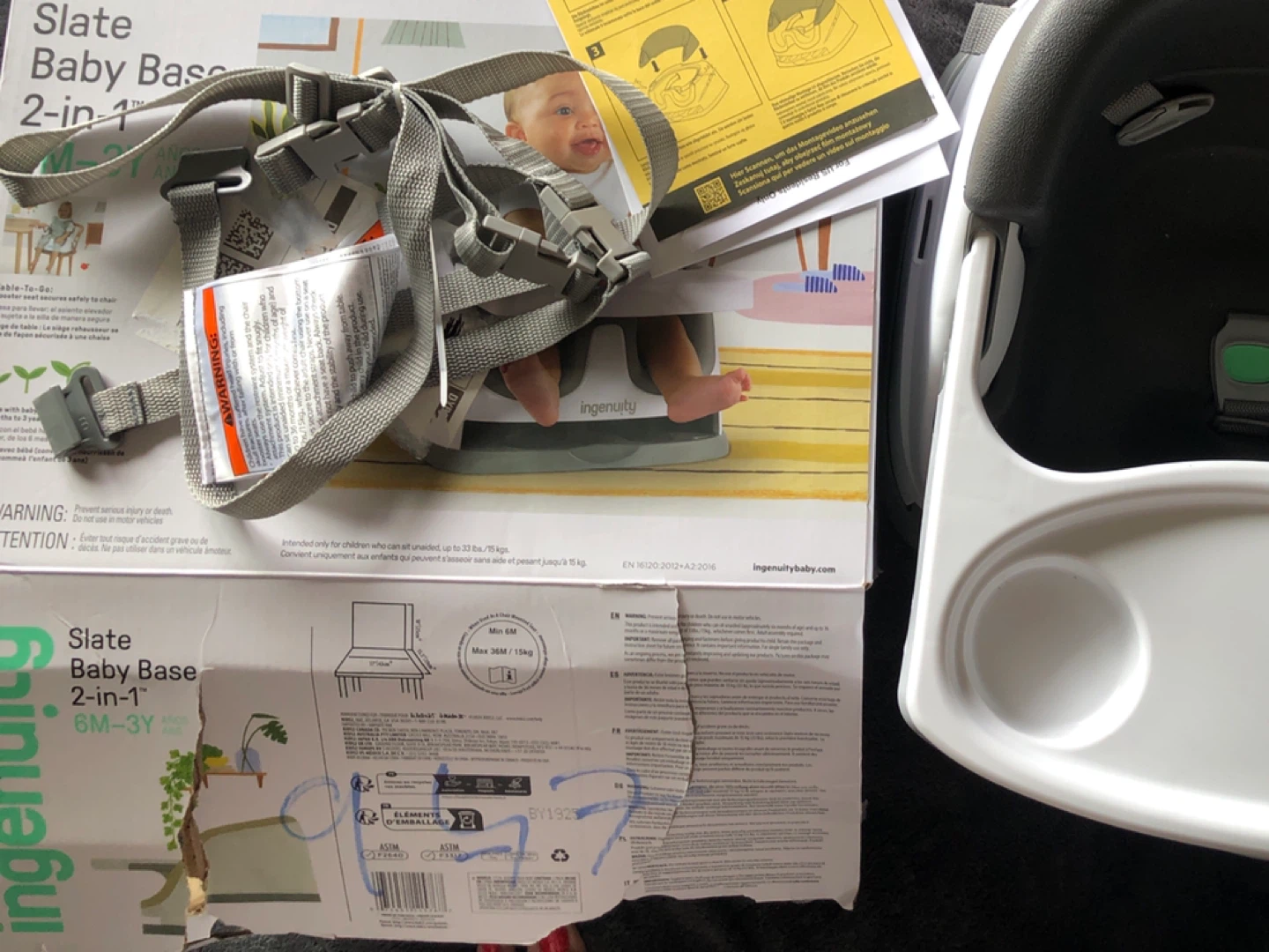 Ingenuity Slate Baby Base 2-in-1 Booster Seat