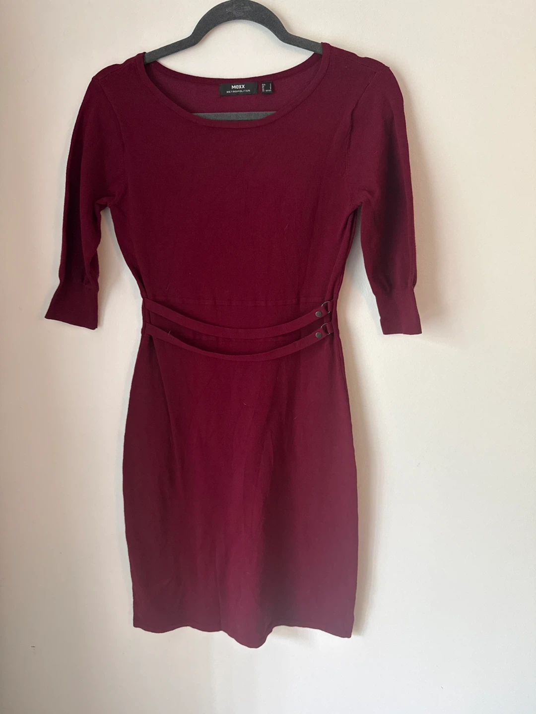 Mexx Metropolitan Burgundy Knit Dress - Size S