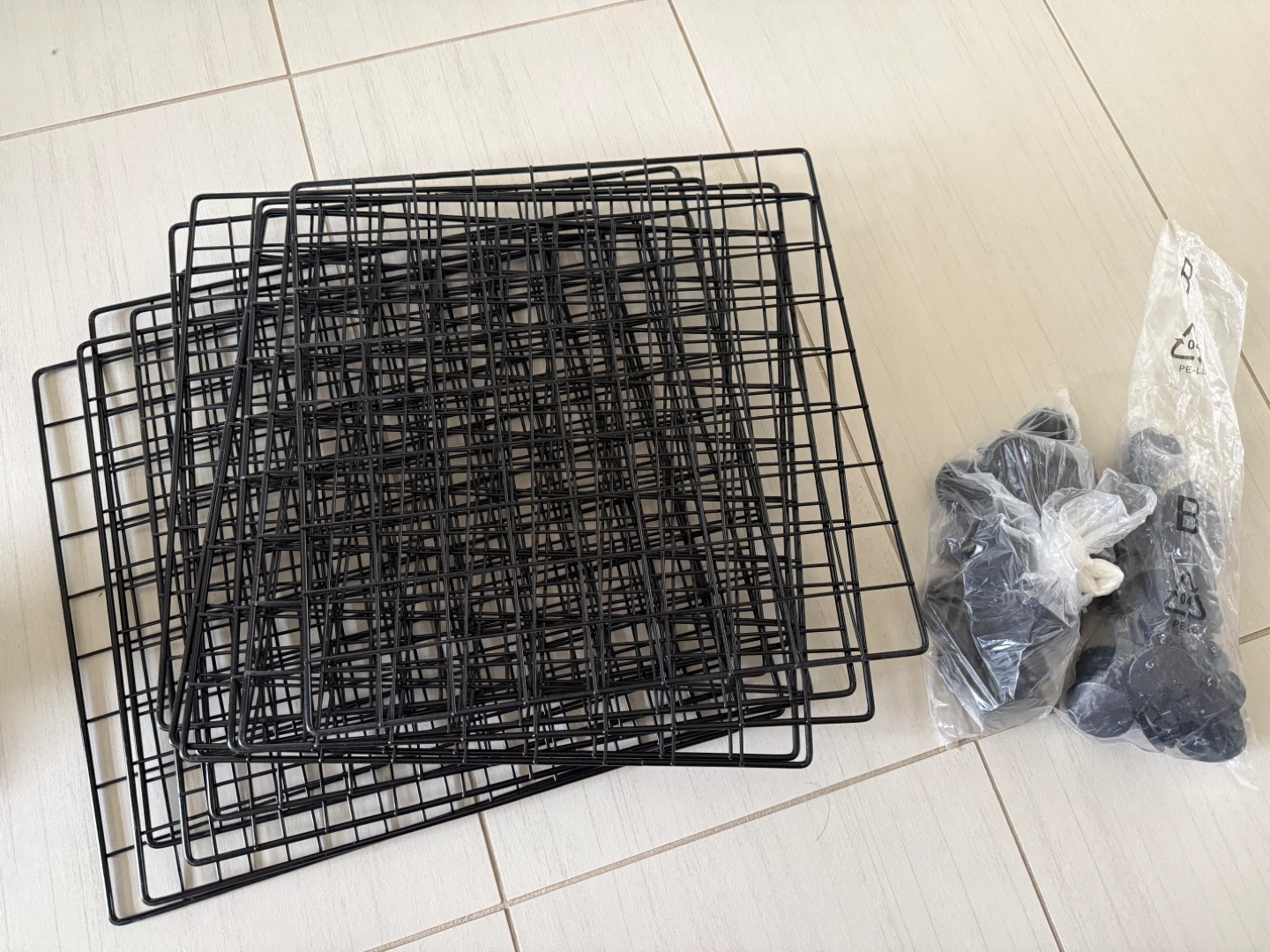 Black Wire Grid Storage Shelves and Connectors - photo 2